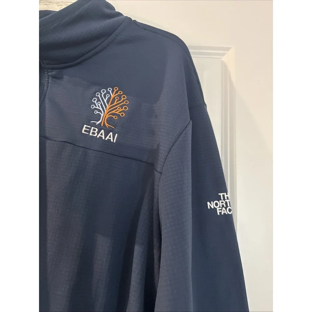 The North Face Blue Fleece 1/4 zip Embroidered Jacket Mens Size XXL